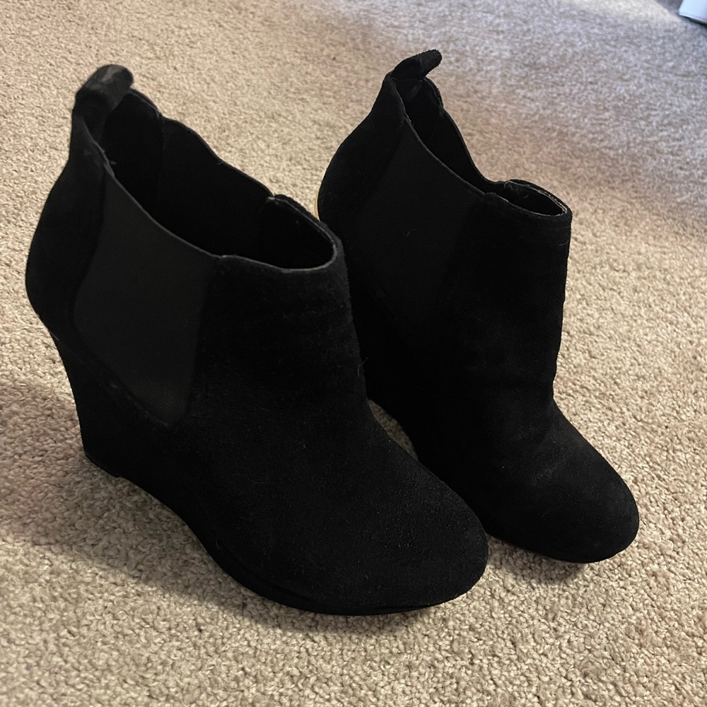 Jessica Simpson Black Wedge Ankle Boots